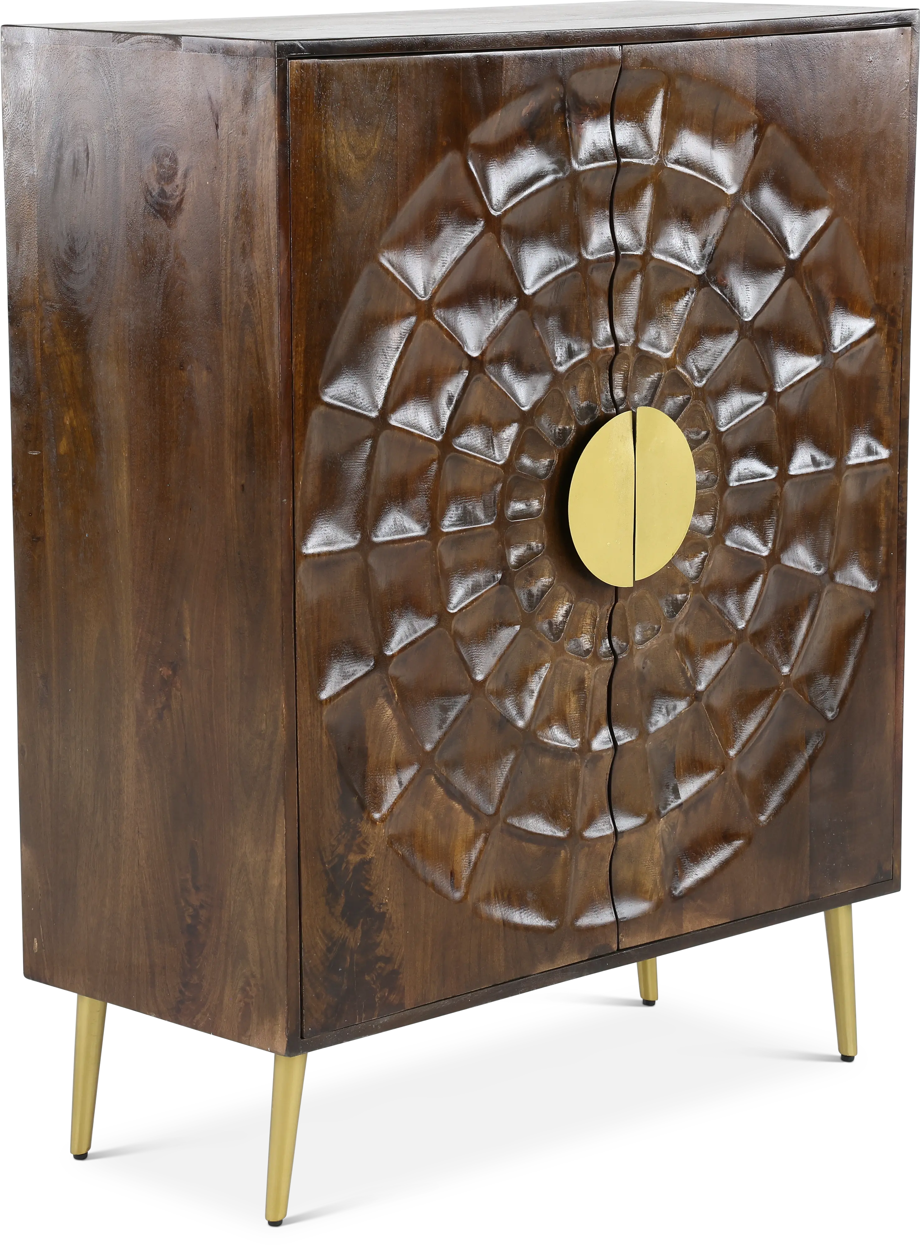 50  Brown Mango Wood 2 Door Cabinet-2
