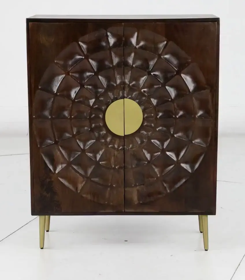 50  Brown Mango Wood 2 Door Cabinet-4