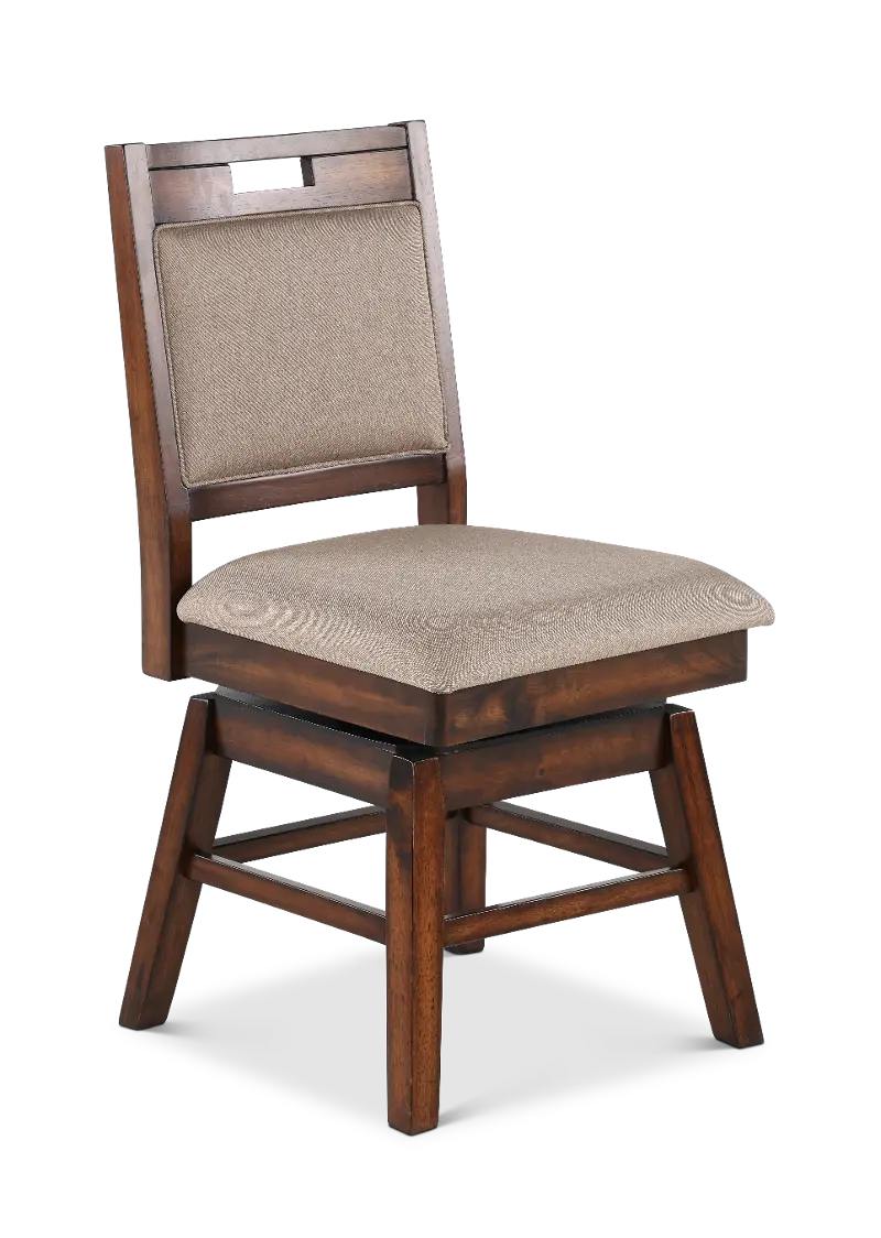 Dallas Walnut Brown Swivel Dining Chair