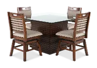 Dallas Walnut Brown 5 Piece Dining Set