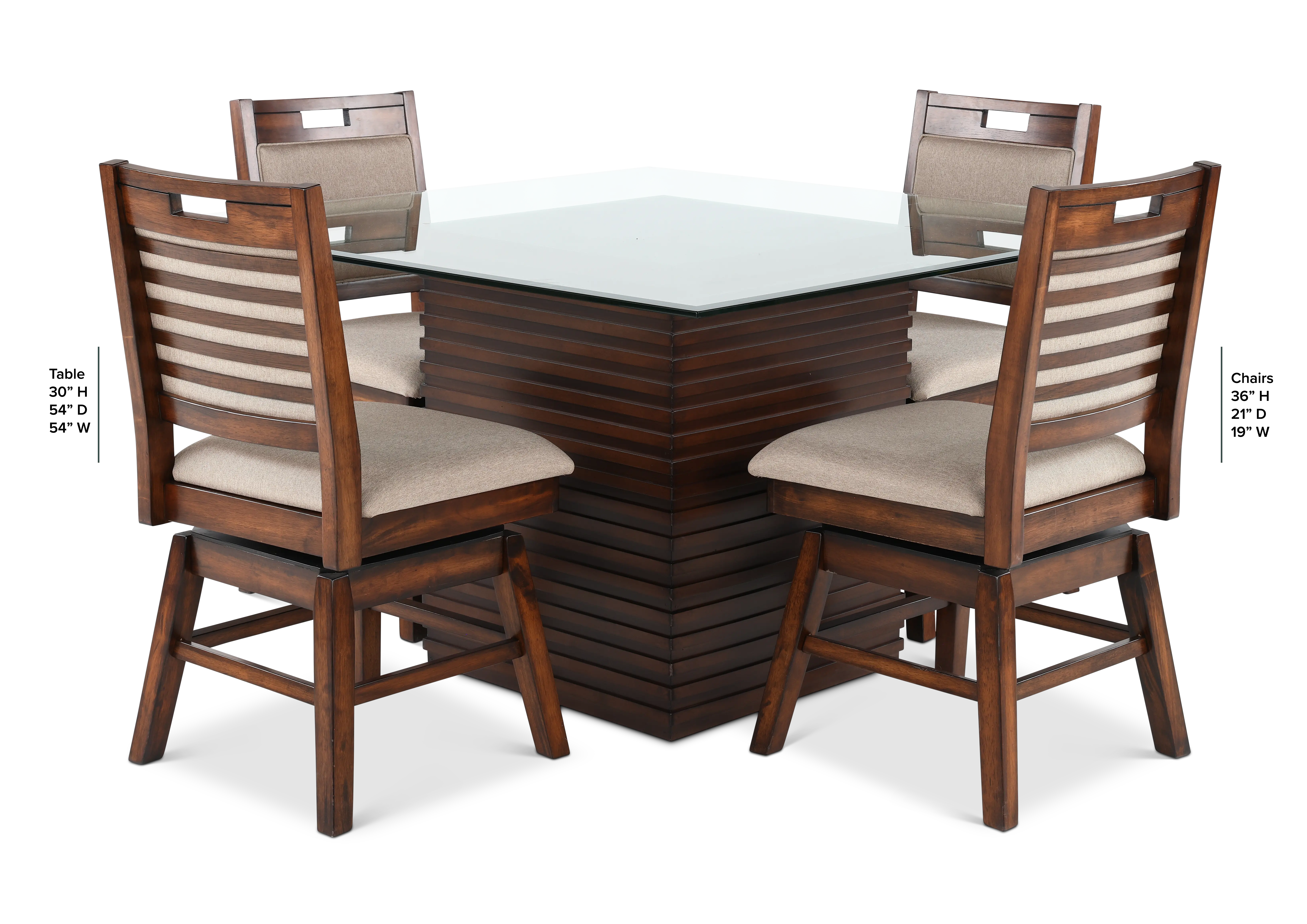 Dallas Walnut Brown 5 Piece Dining Set-3
