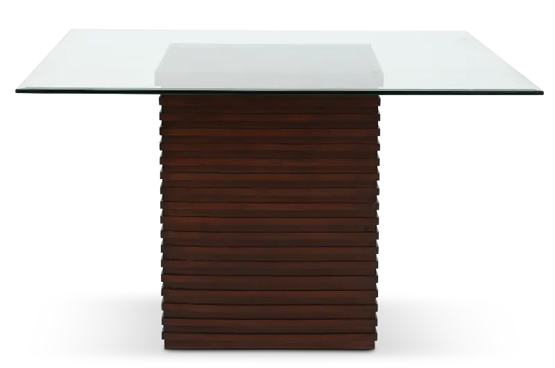 Dallas Walnut Brown and Glass Dining Table
