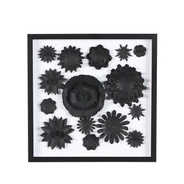 Black Paper Floral Shadow Box-1