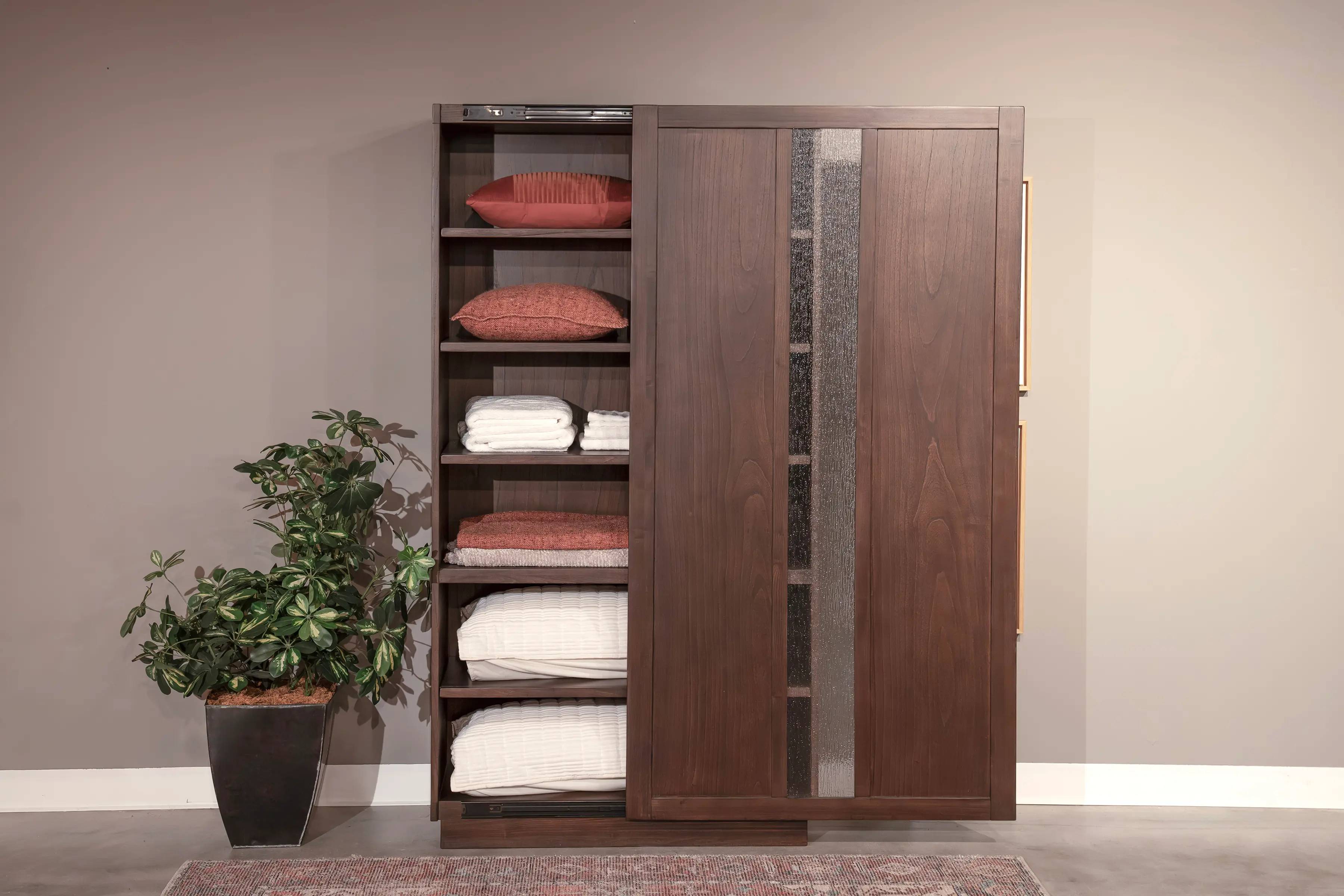 Gen-S Walnut Brown Storage Cabinet-2