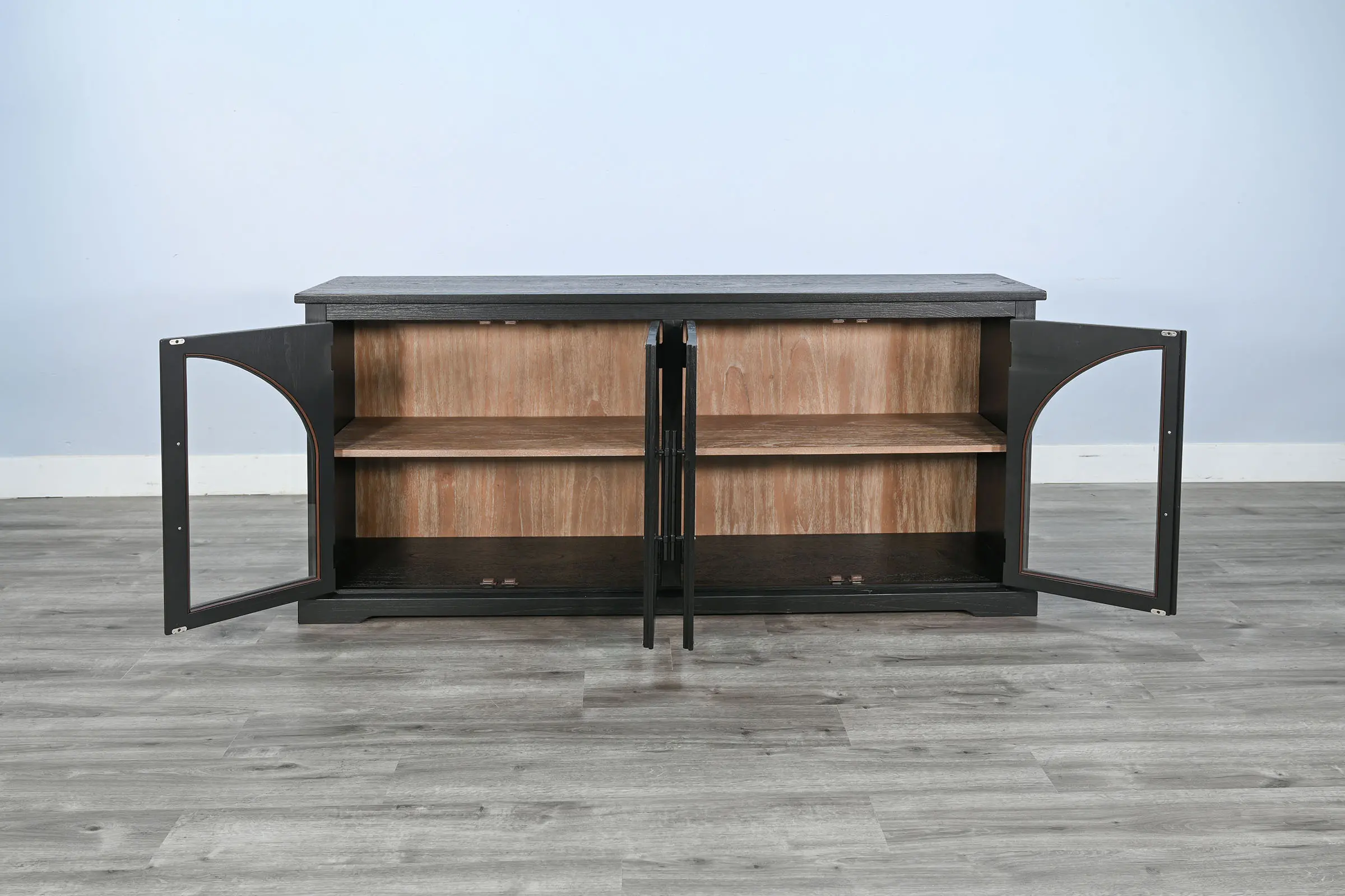Elena Black and Oak Dining Server-5