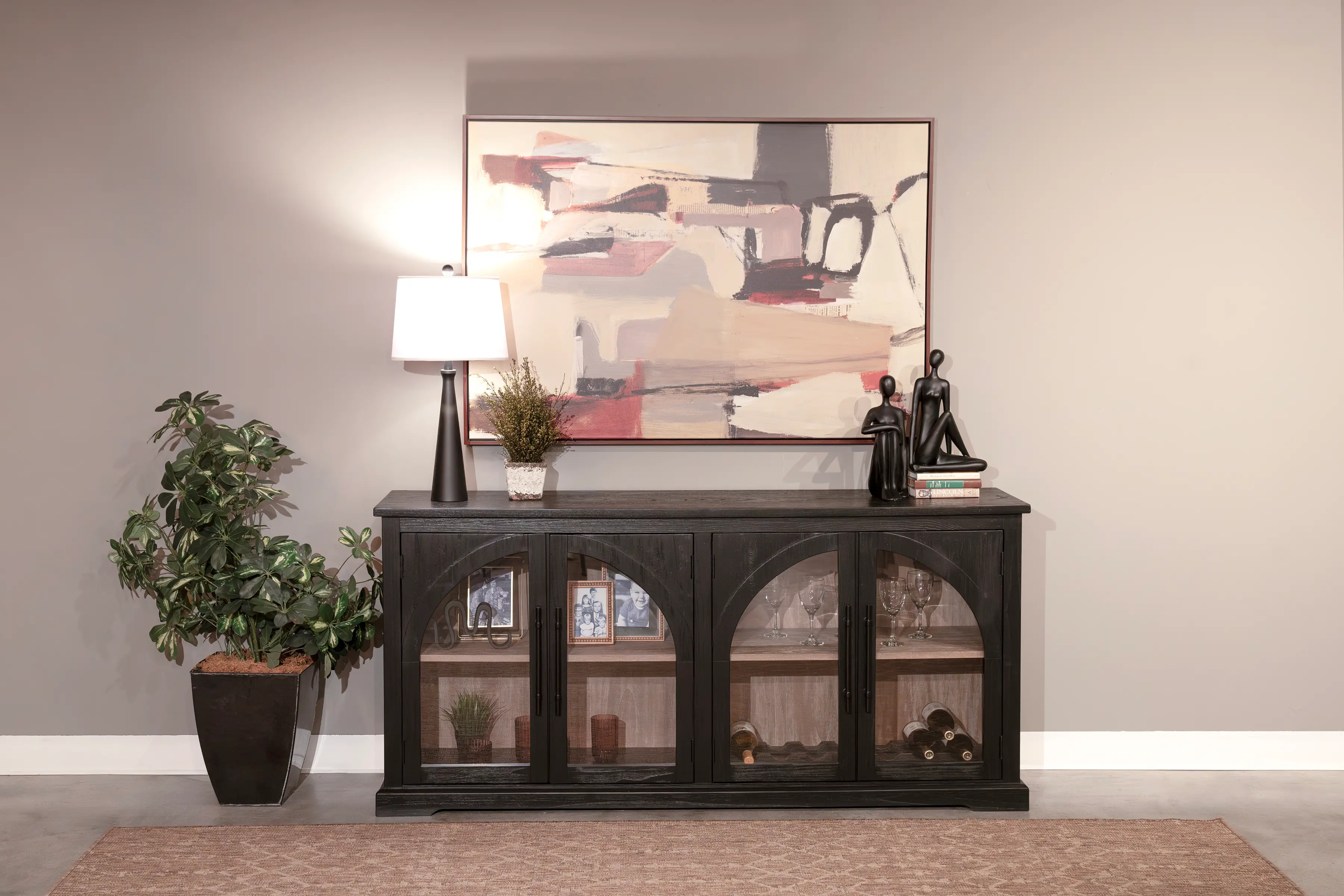 Elena Black and Oak Dining Server-9