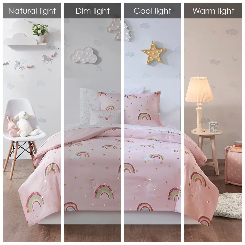 Alicia Pink Twin 5-Piece Comforter Set-13