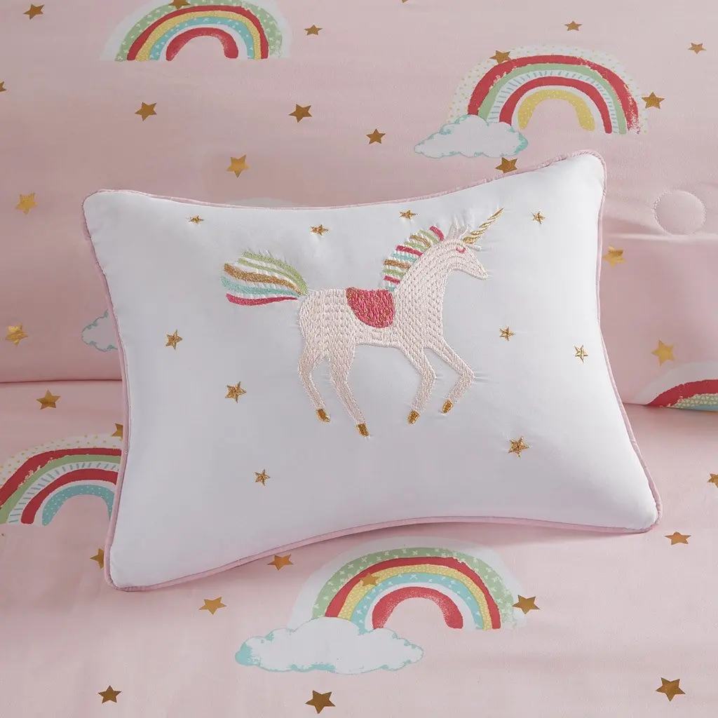 Alicia Pink Twin 5-Piece Comforter Set-9