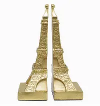 10  Gold Set of Two Eiffel Bookends