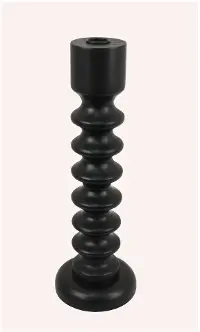 Coronado Matte Black Large Tabletop Candle Holder