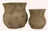 Rustic Textured Planters Set of 2