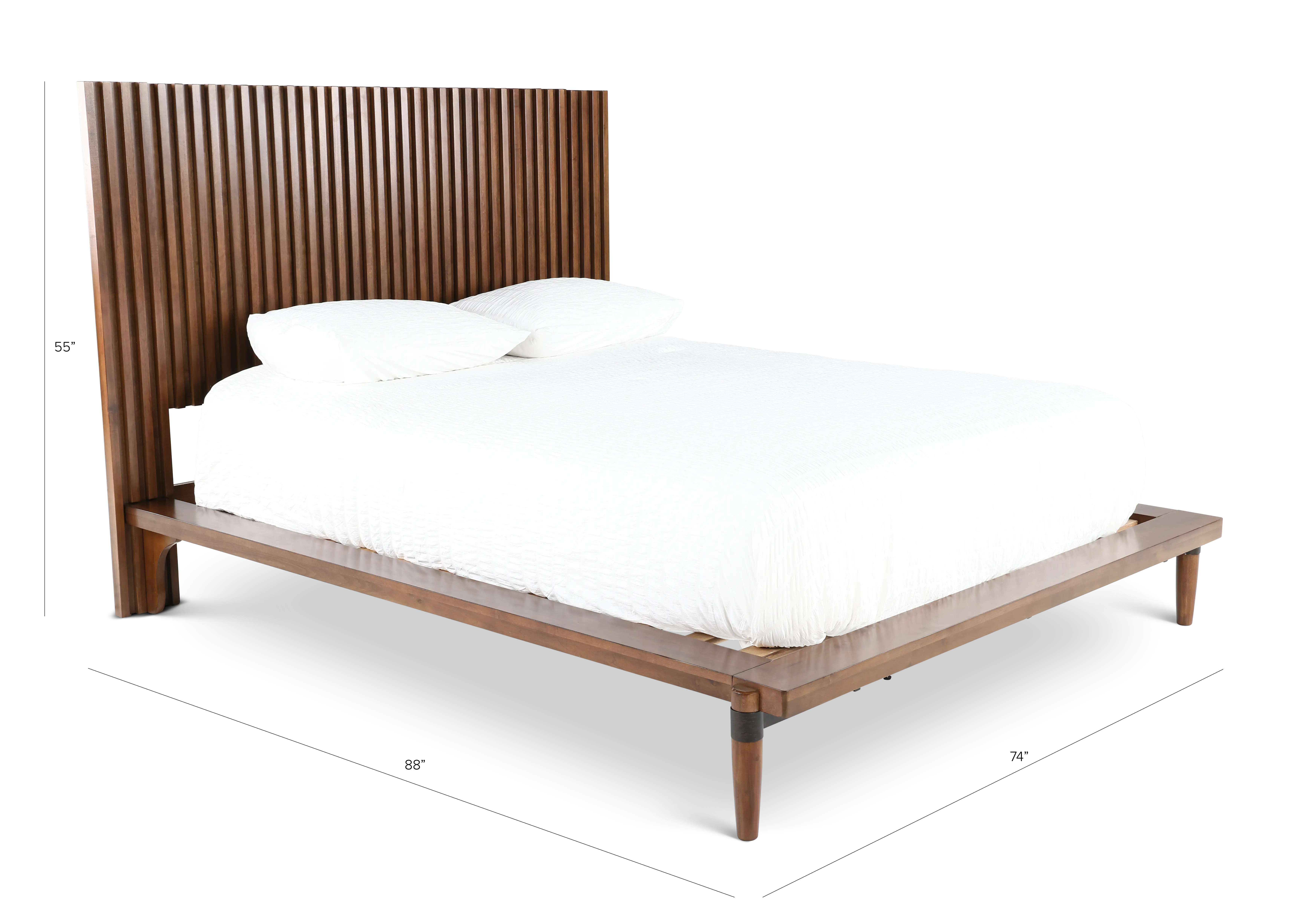 Tranquility Walnut Brown Queen Platform Bed-4