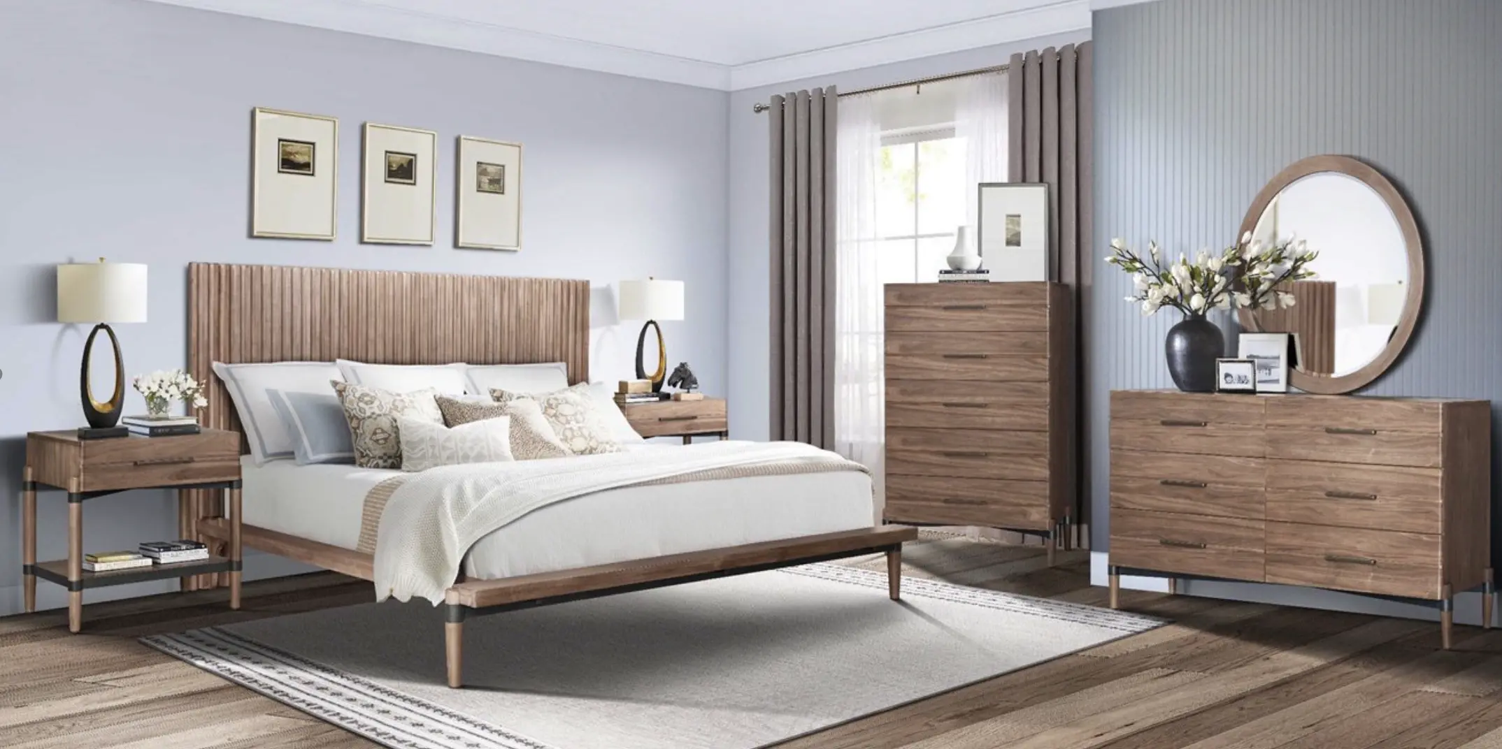 Tranquility Walnut Brown King Platform Bed-2