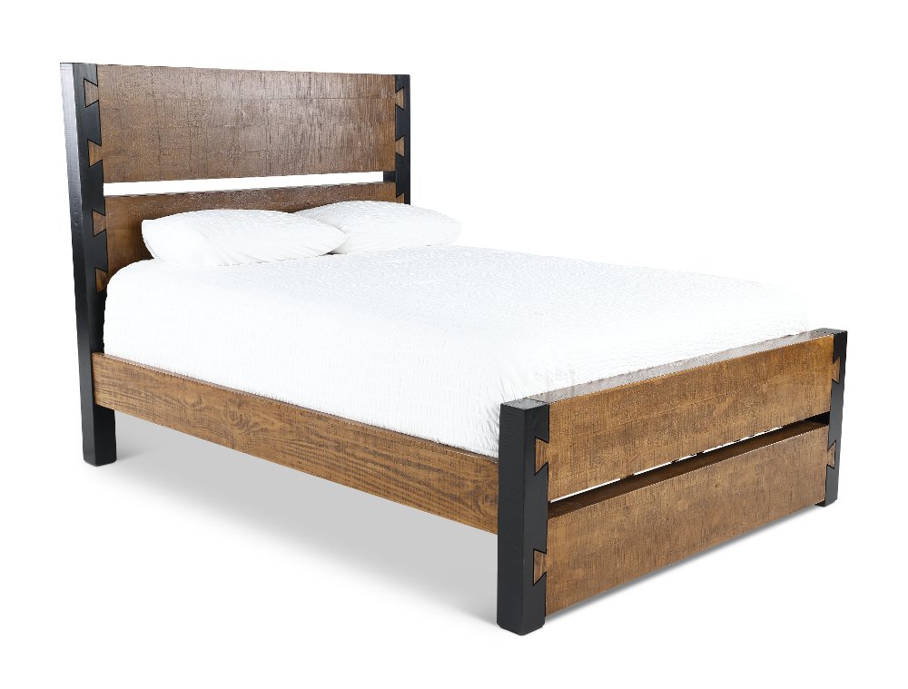 Pacifico Caramel and Black Queen Bed