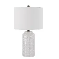 22.75  White Ceramic Table Lamp