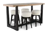 Sudbury Natural and Dark Brown Bar Height 5 Piece Dining Set