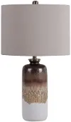 Brown and White Ceramic Table Lamp