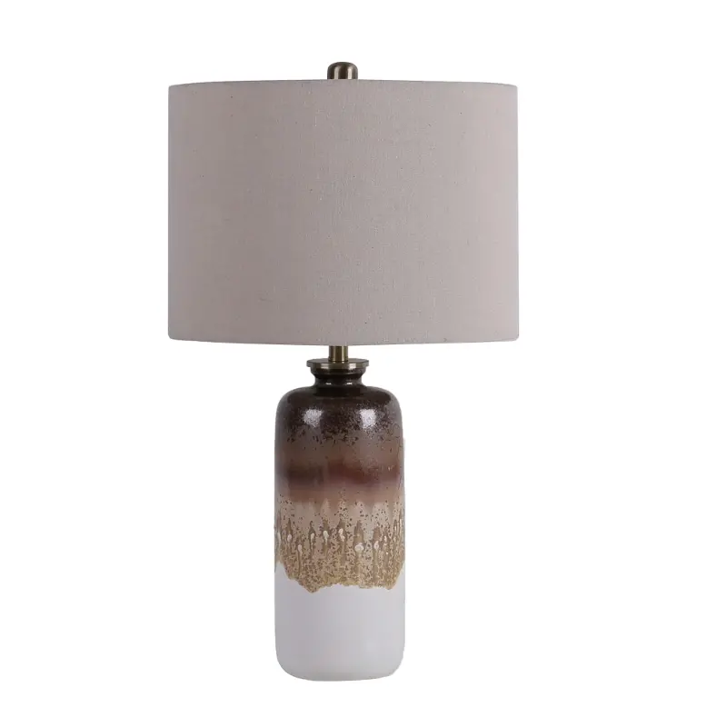 Brown and White Ceramic Table Lamp