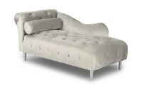 Velvet Silver Upholstered Youth Chaise