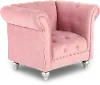 Velvet Pink Upholstered Youth Chair