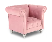 Velvet Pink Upholstered Youth Chair