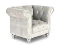 Velvet Silver Upholstered Youth Chair