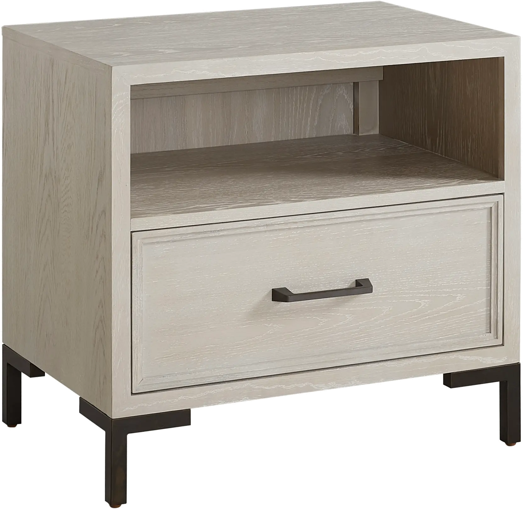 Wallburg Off-White Nightstand with Back Panel-3