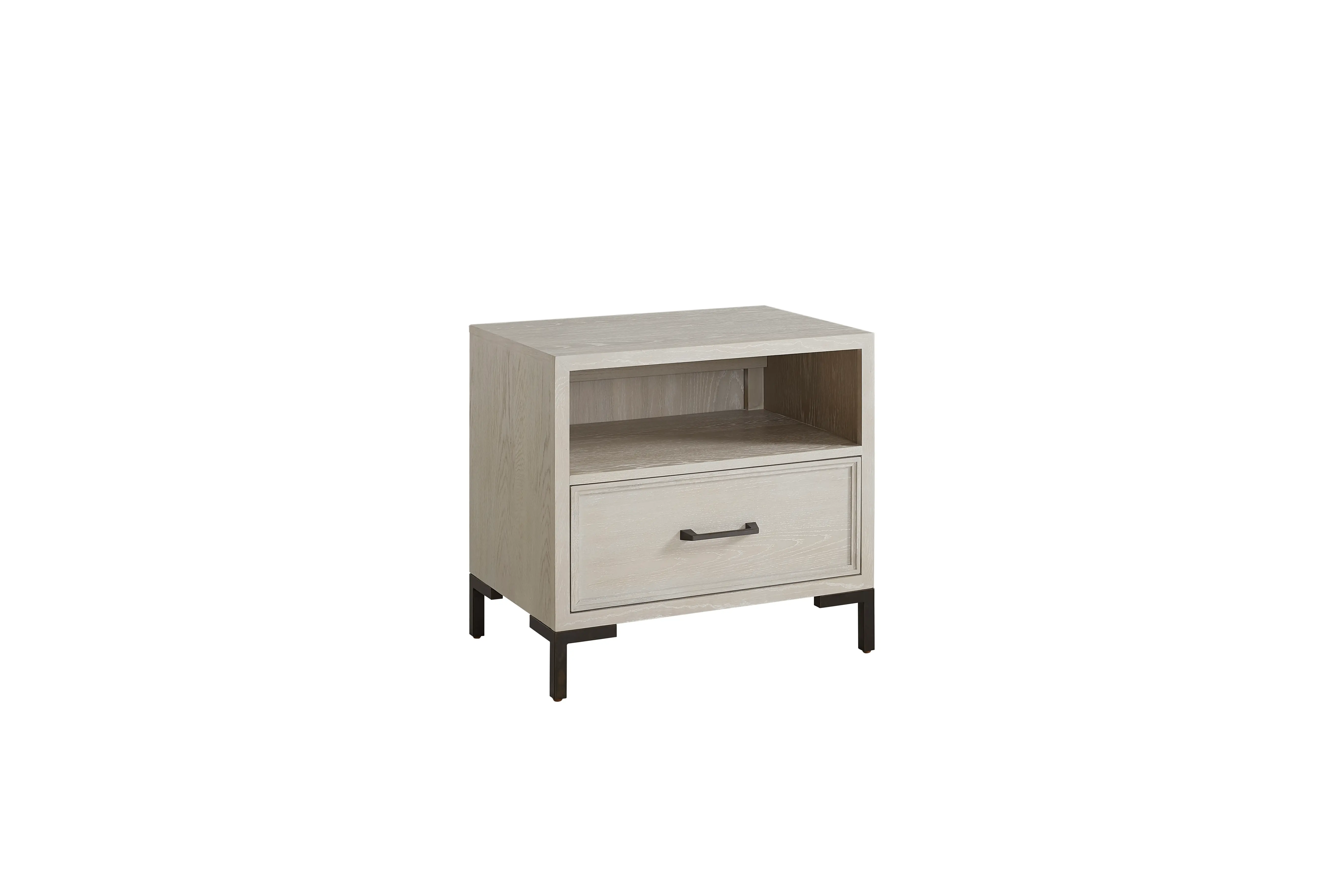 Wallburg Off-White Nightstand with Back Panel-3