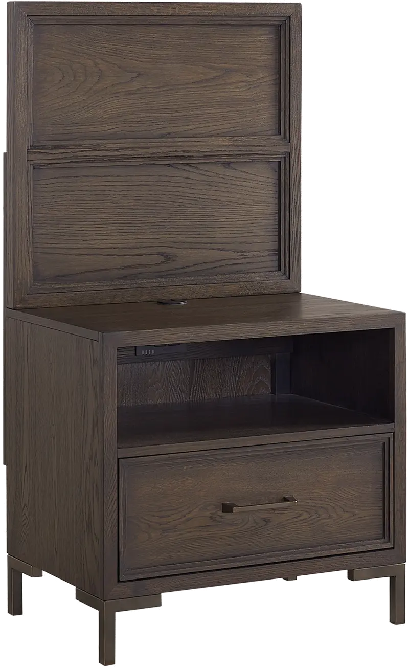 Wallburg Dark Brown Nightstand with Back Panel
