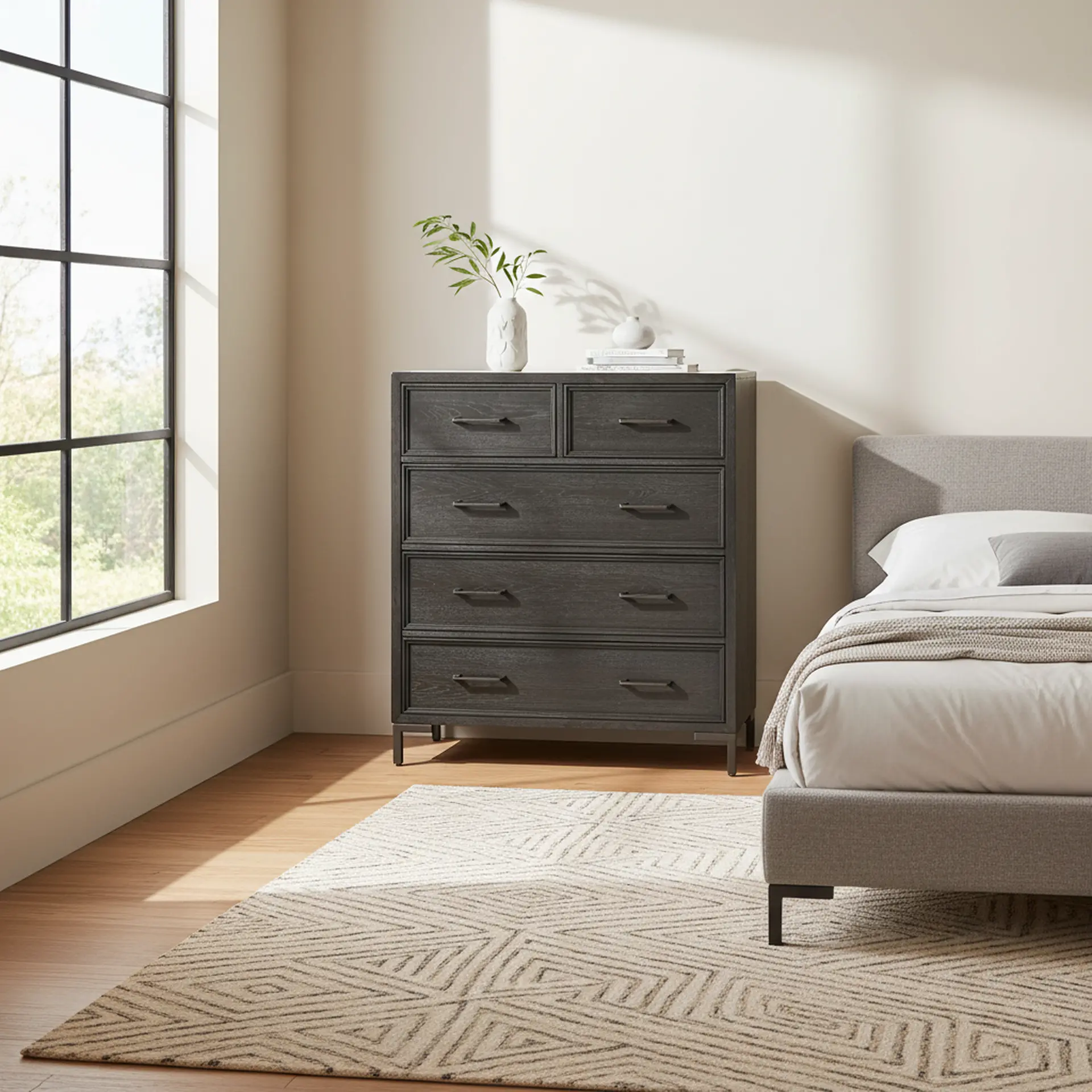 Wallburg Dark Brown Chest of Drawers-2