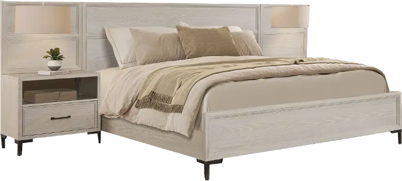 Wallburg Off-White Queen Platform Wall Bed