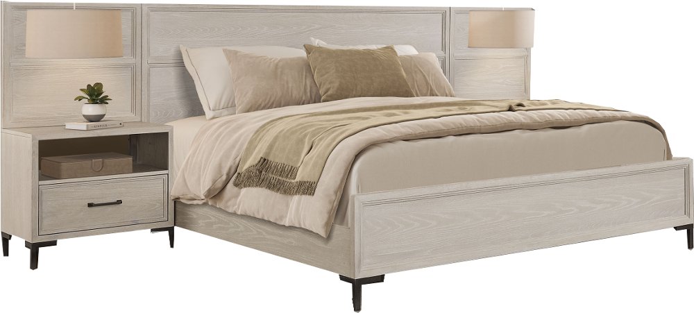 Wallburg Off-White King Platform Wall Bed