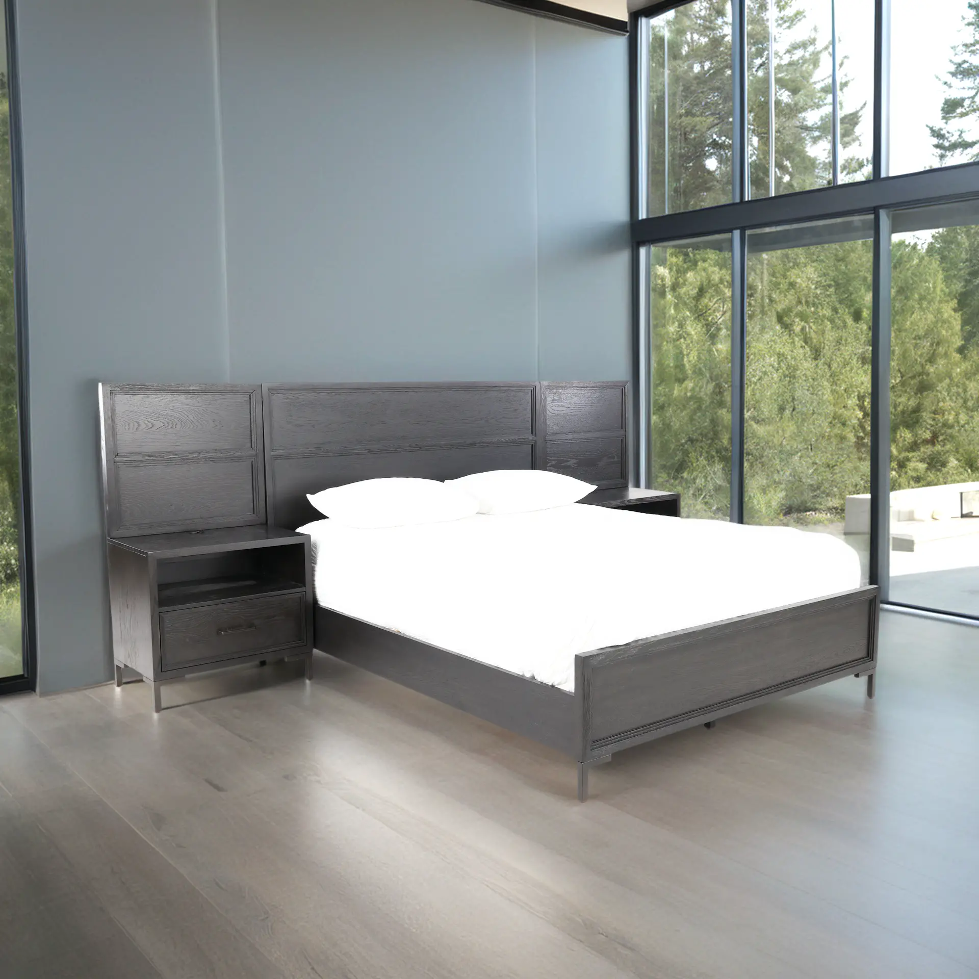 Wallburg Dark Brown Queen Platform Wall Bed-11