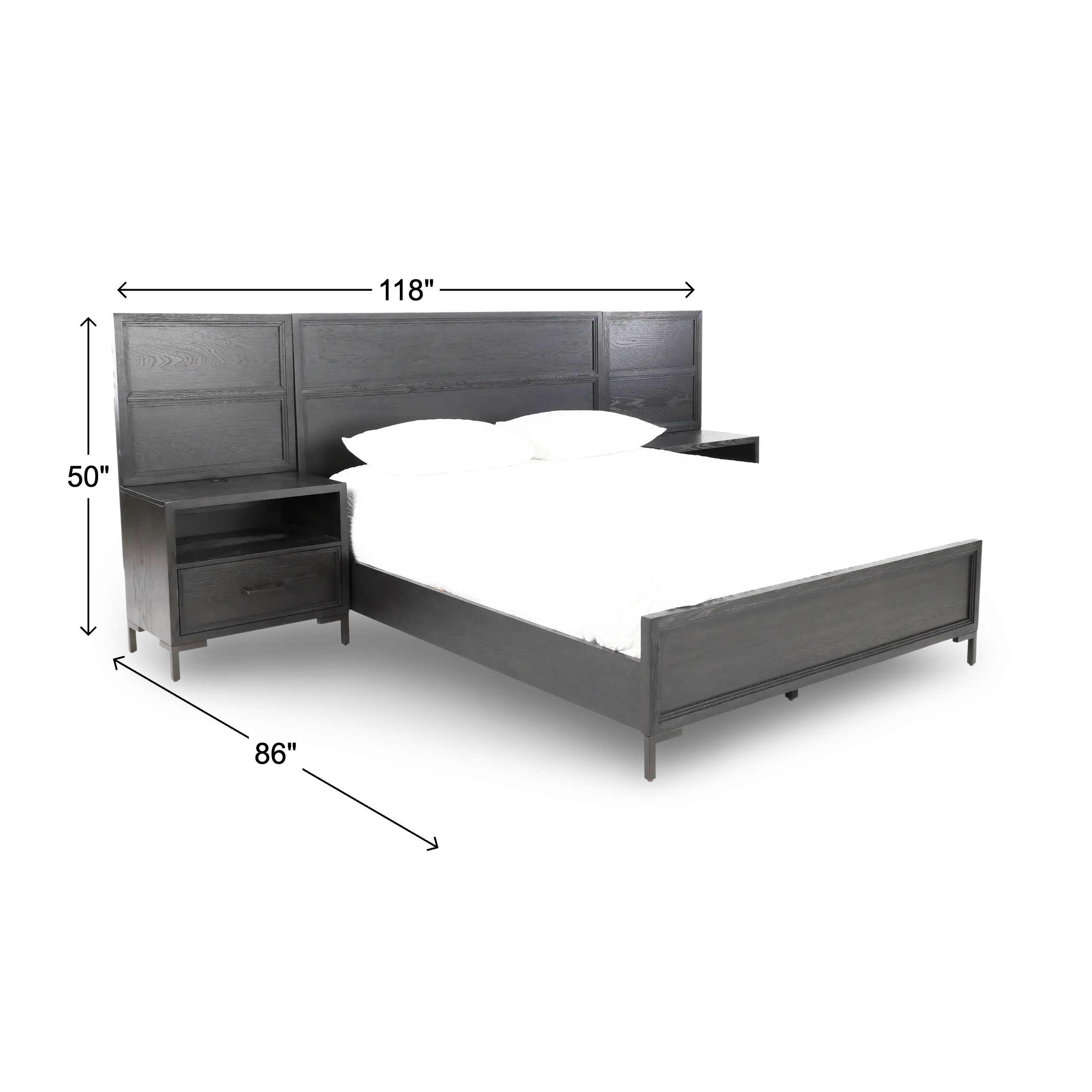 Wallburg Dark Brown Queen Platform Wall Bed-3