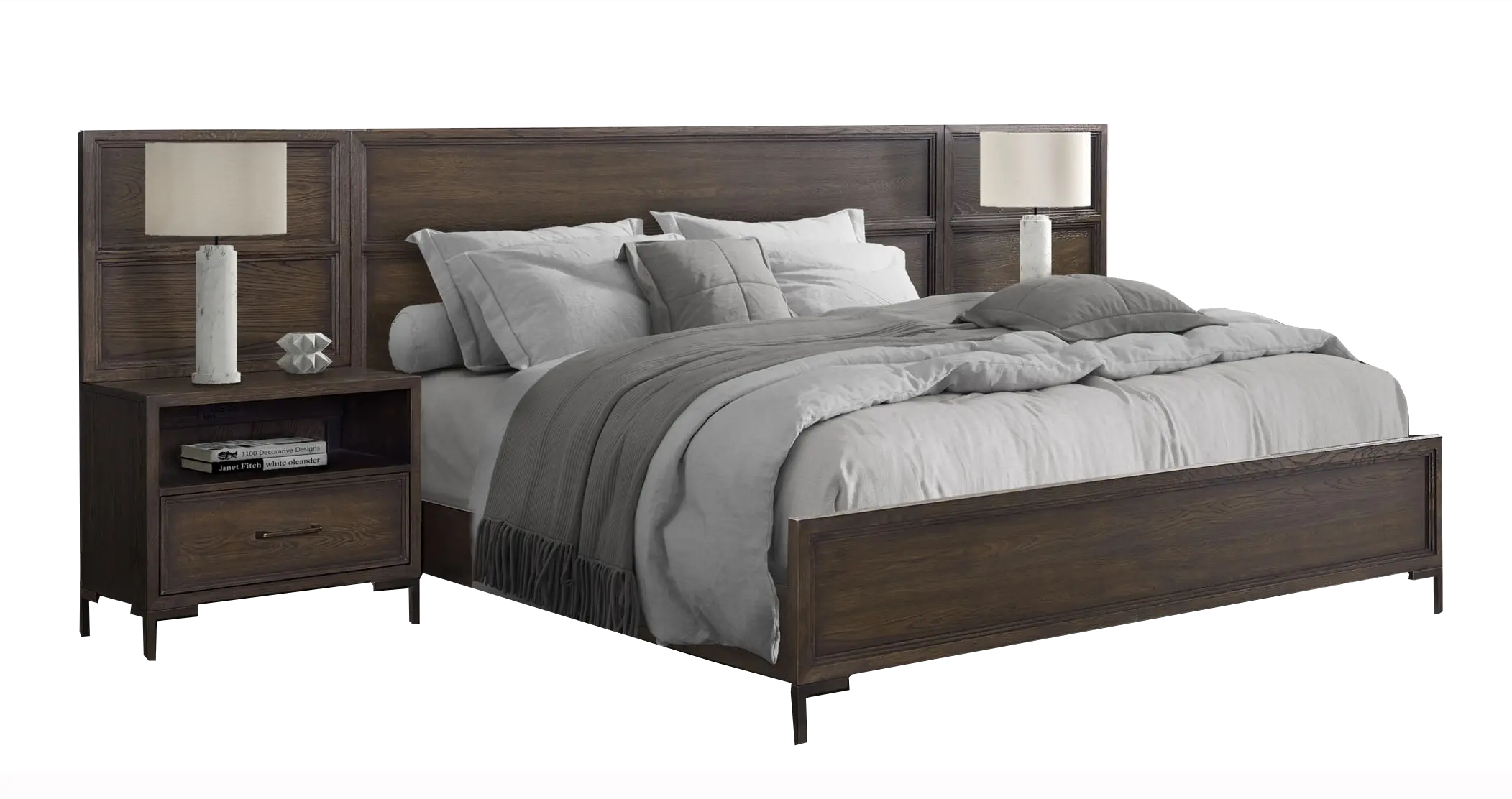 Wallburg Dark Brown King Platform Wall Bed-1