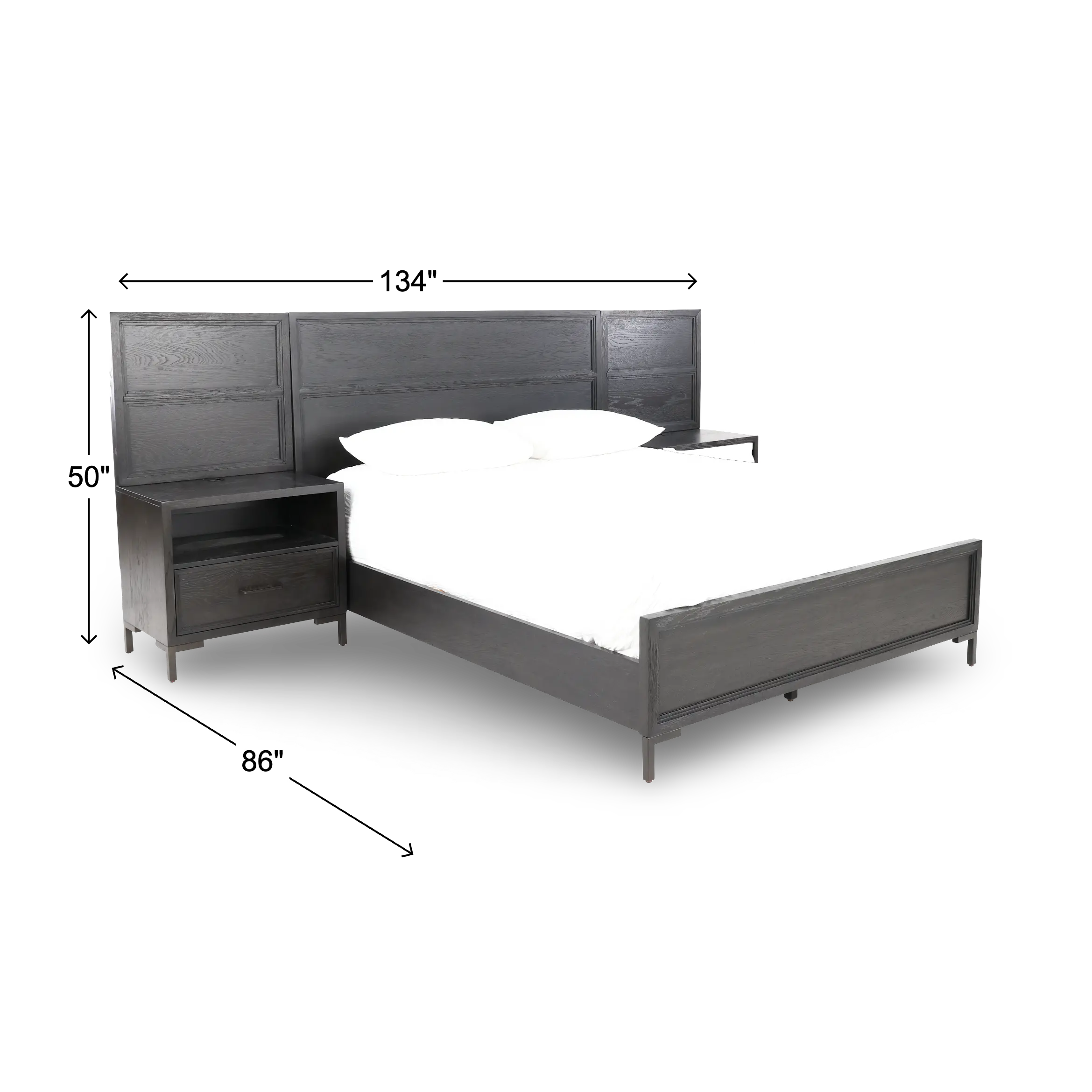 Wallburg Dark Brown King Platform Wall Bed-3