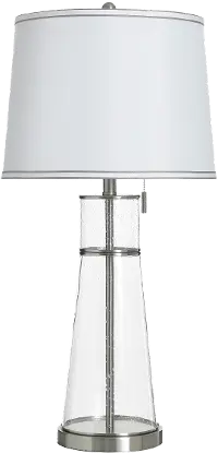 33  Clear Seeded Glass Table Lamp