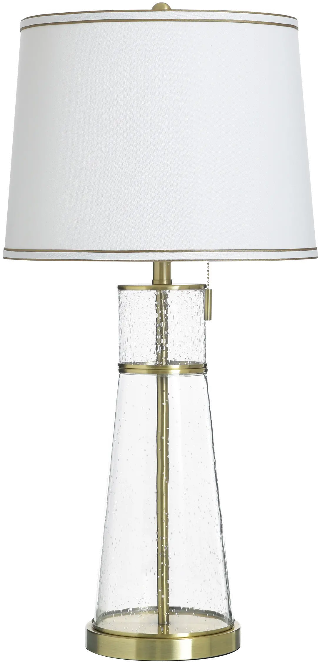 33  Antique Brass Seeded Glass Table Lamp-1