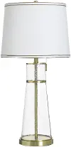 33  Antique Brass Seeded Glass Table Lamp