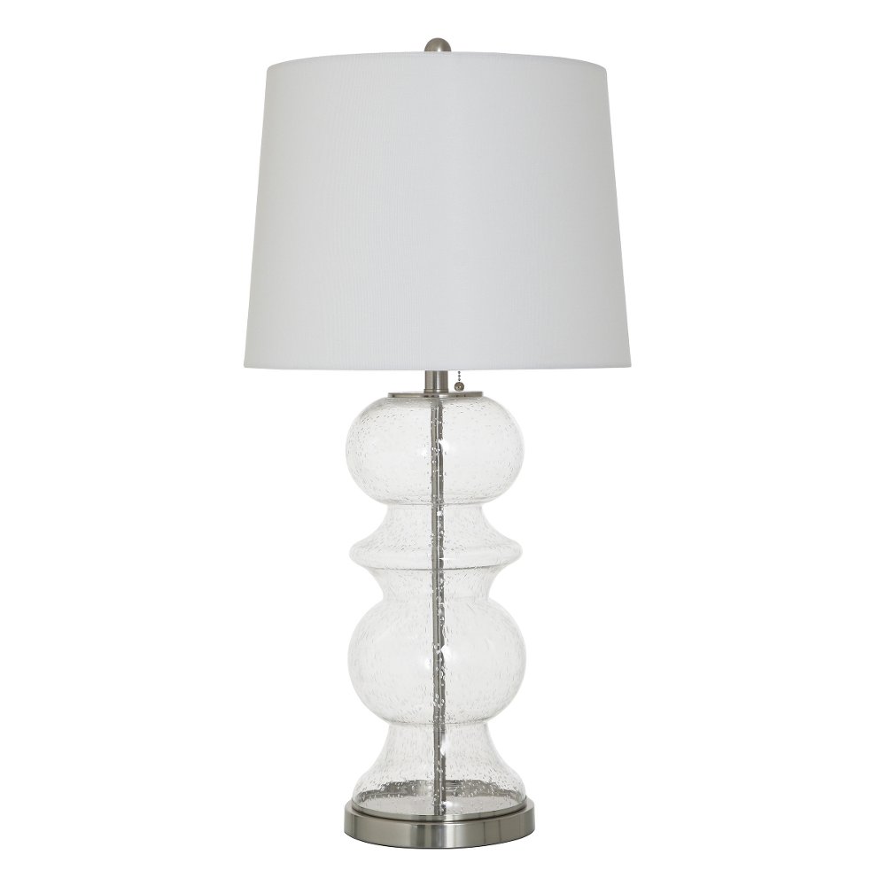 32" Clear Seeded Glass Table Lamp