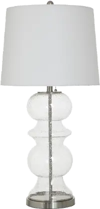 32  Clear Seeded Glass Table Lamp