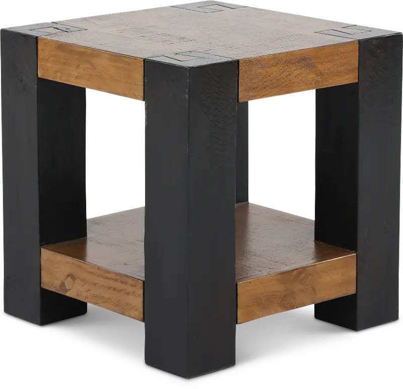 Pacifico Black and Brown End Table
