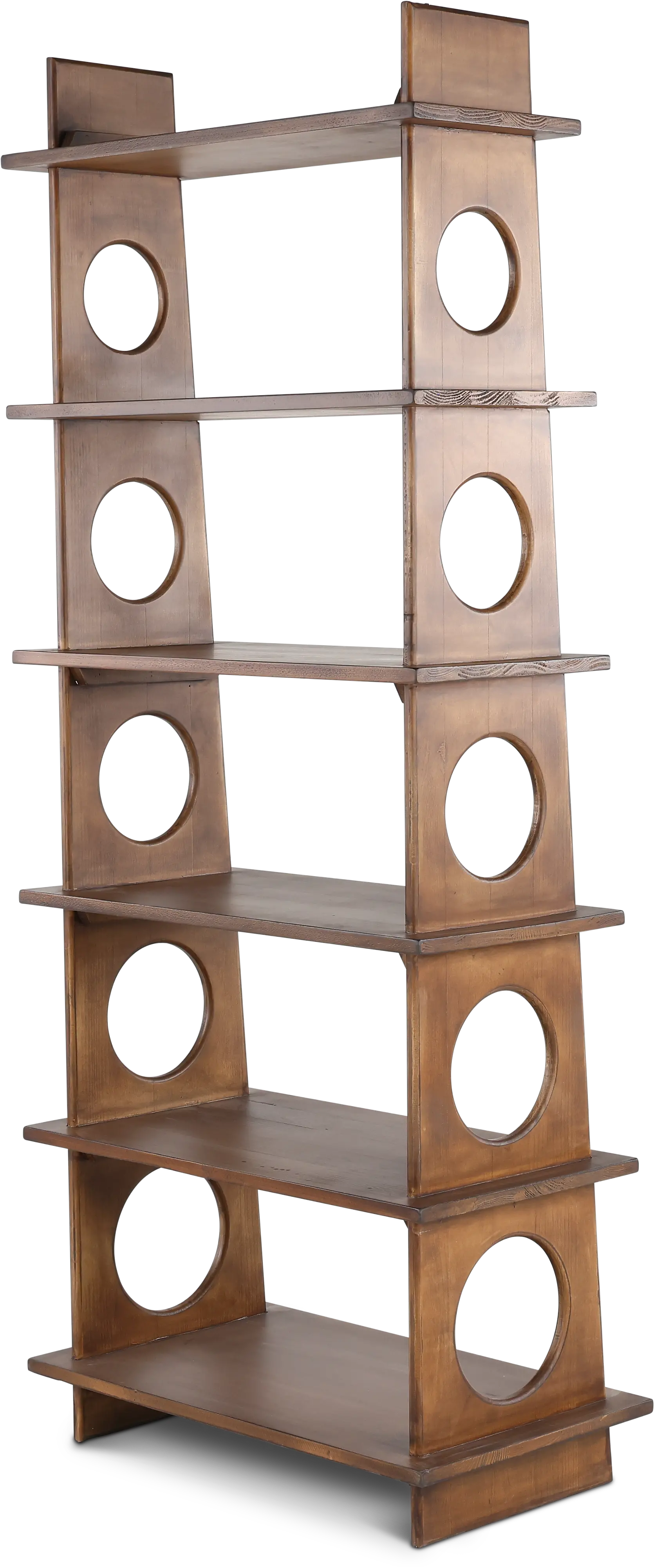 Marabella Circles Brown Bookcase Pier-4