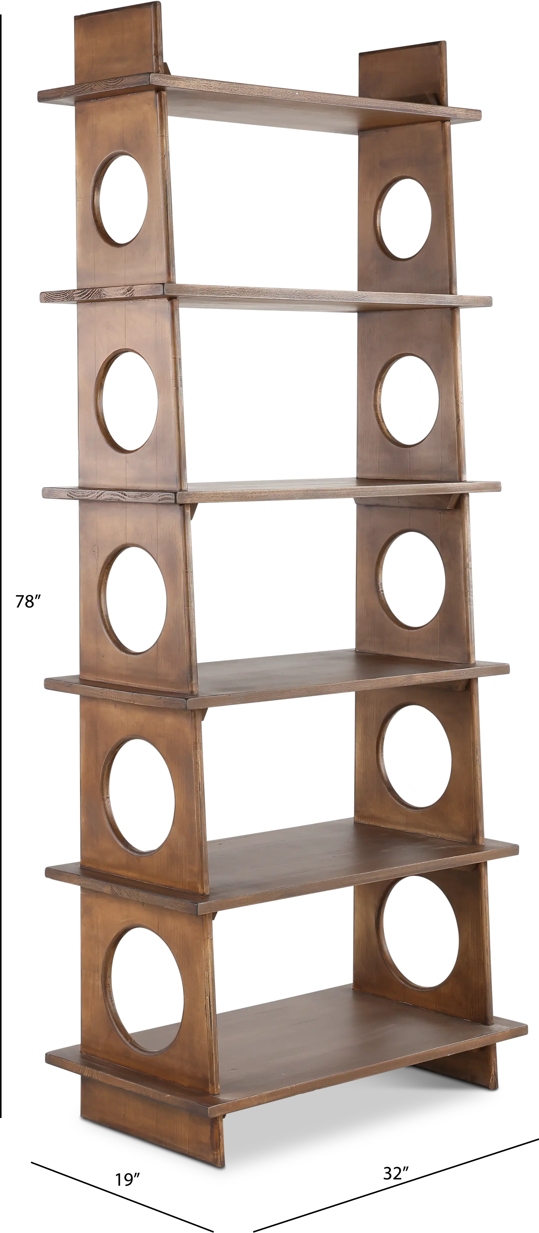 Marabella Circles Brown Bookcase Pier-2