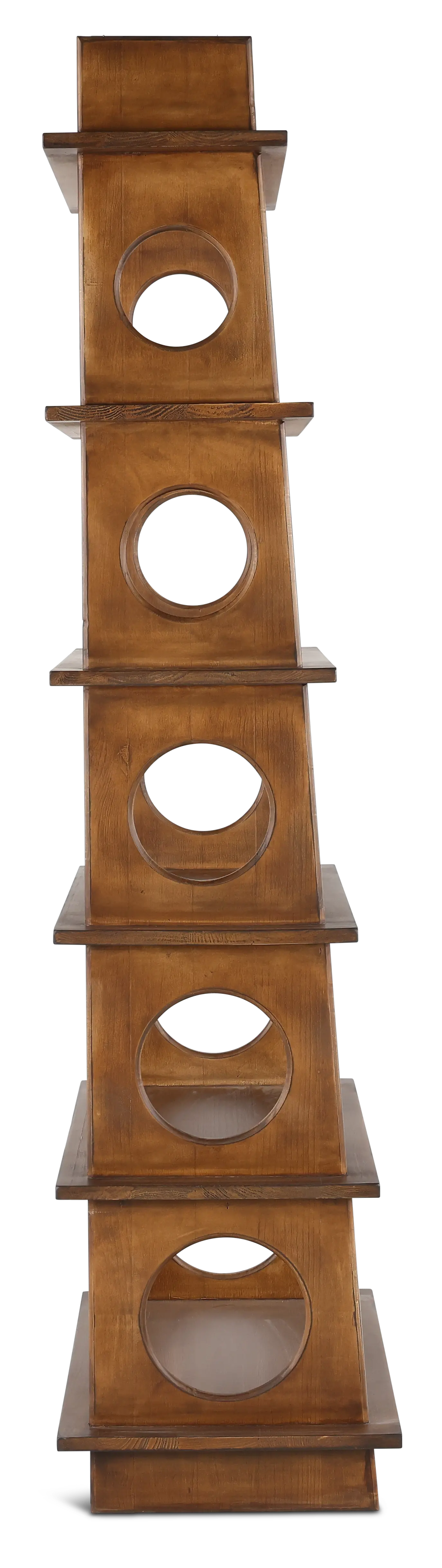 Marabella Circles Brown Bookcase Pier-5