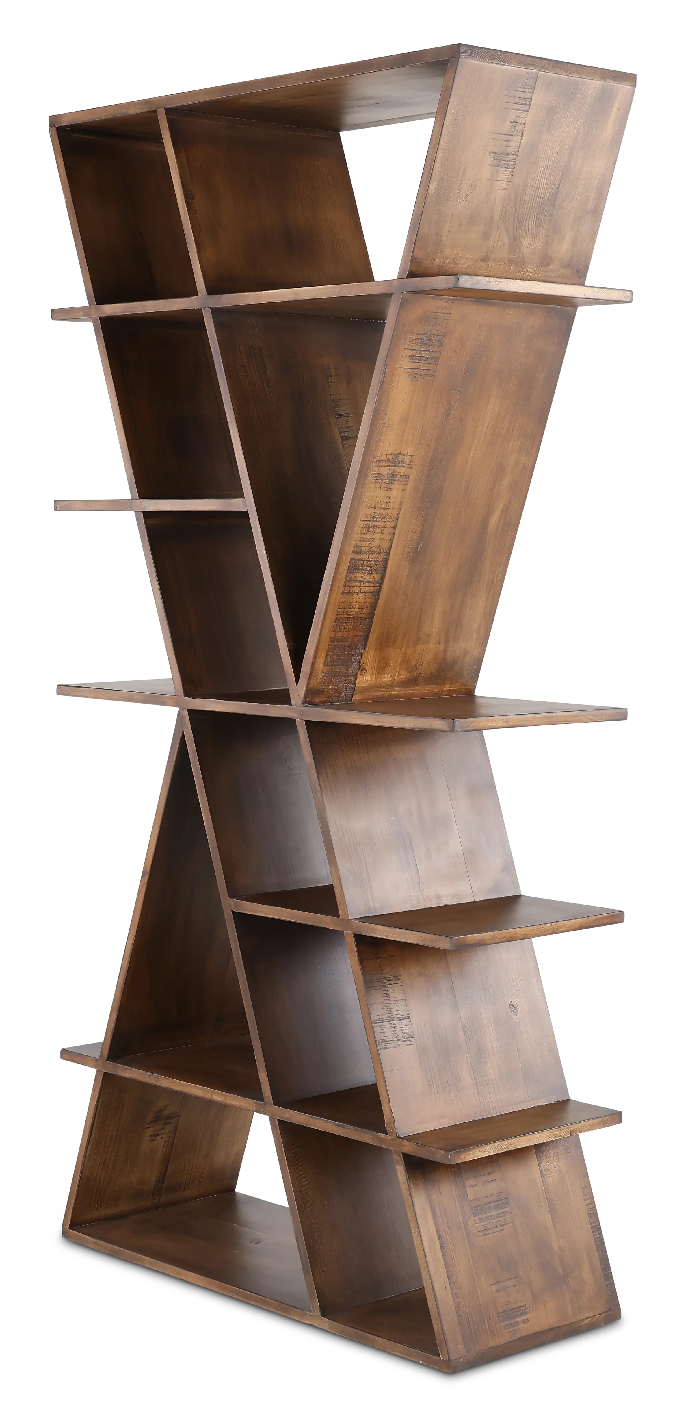 Zig Zag Brown Bookcase-5