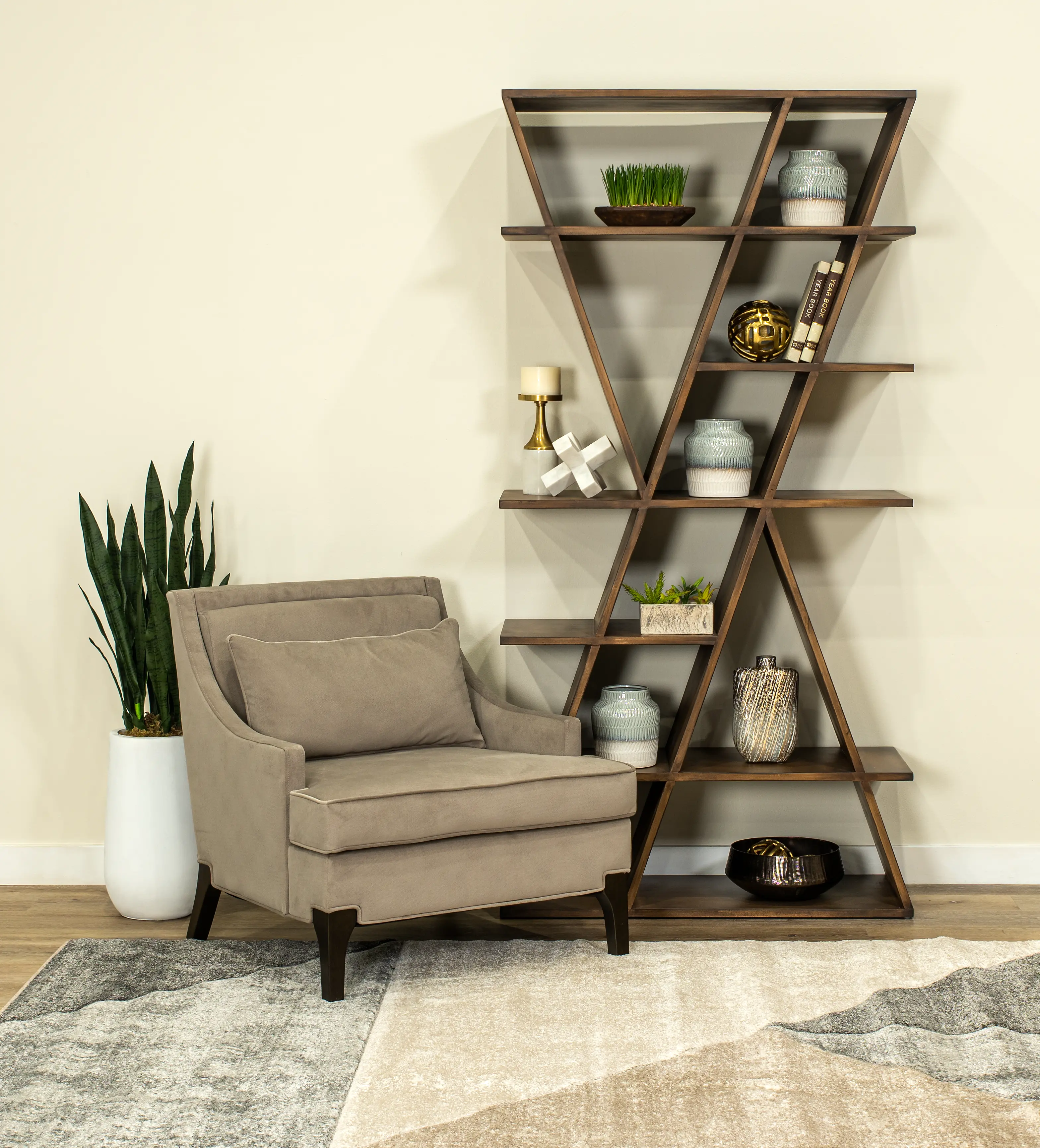 Zig Zag Brown Bookcase-2
