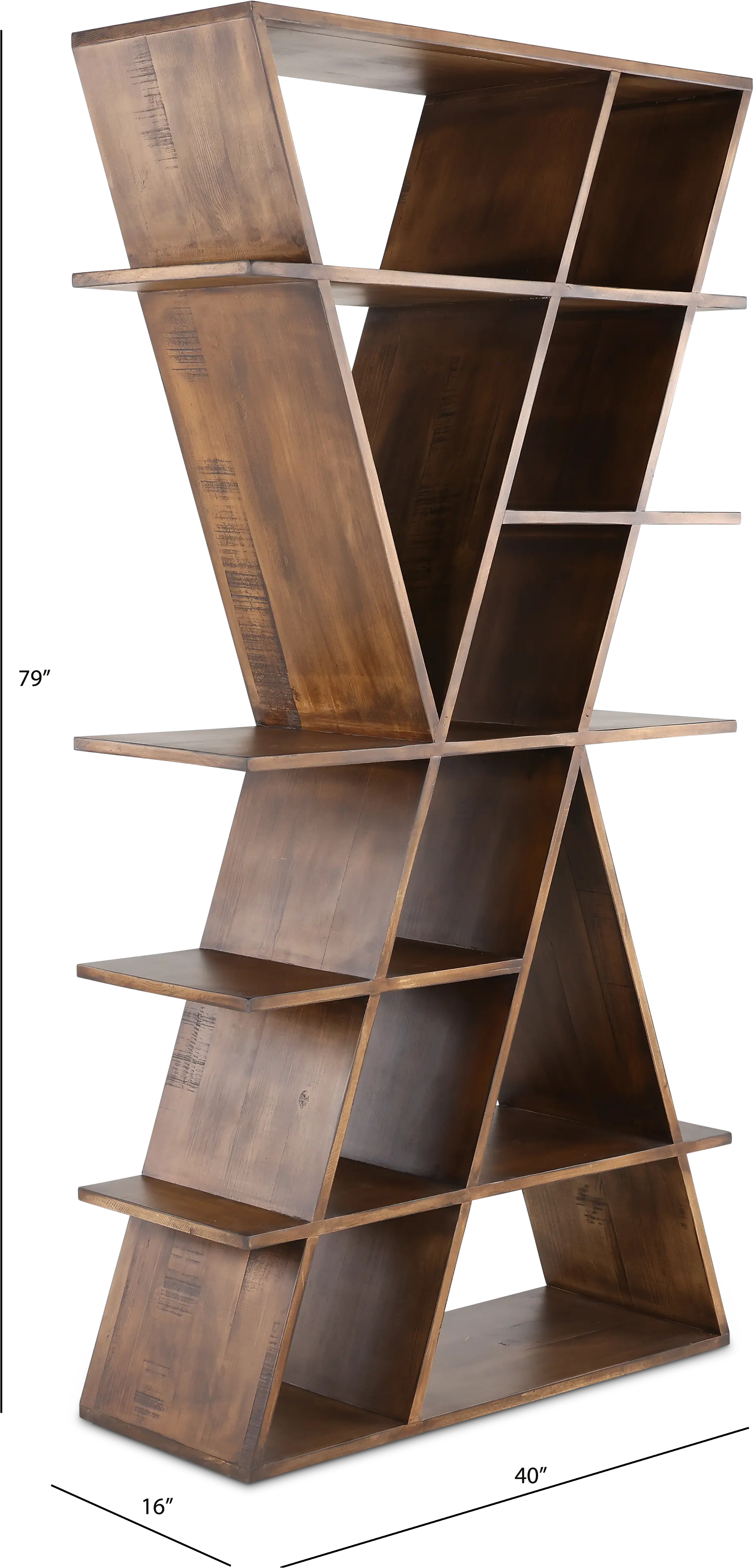 Zig Zag Brown Bookcase-3