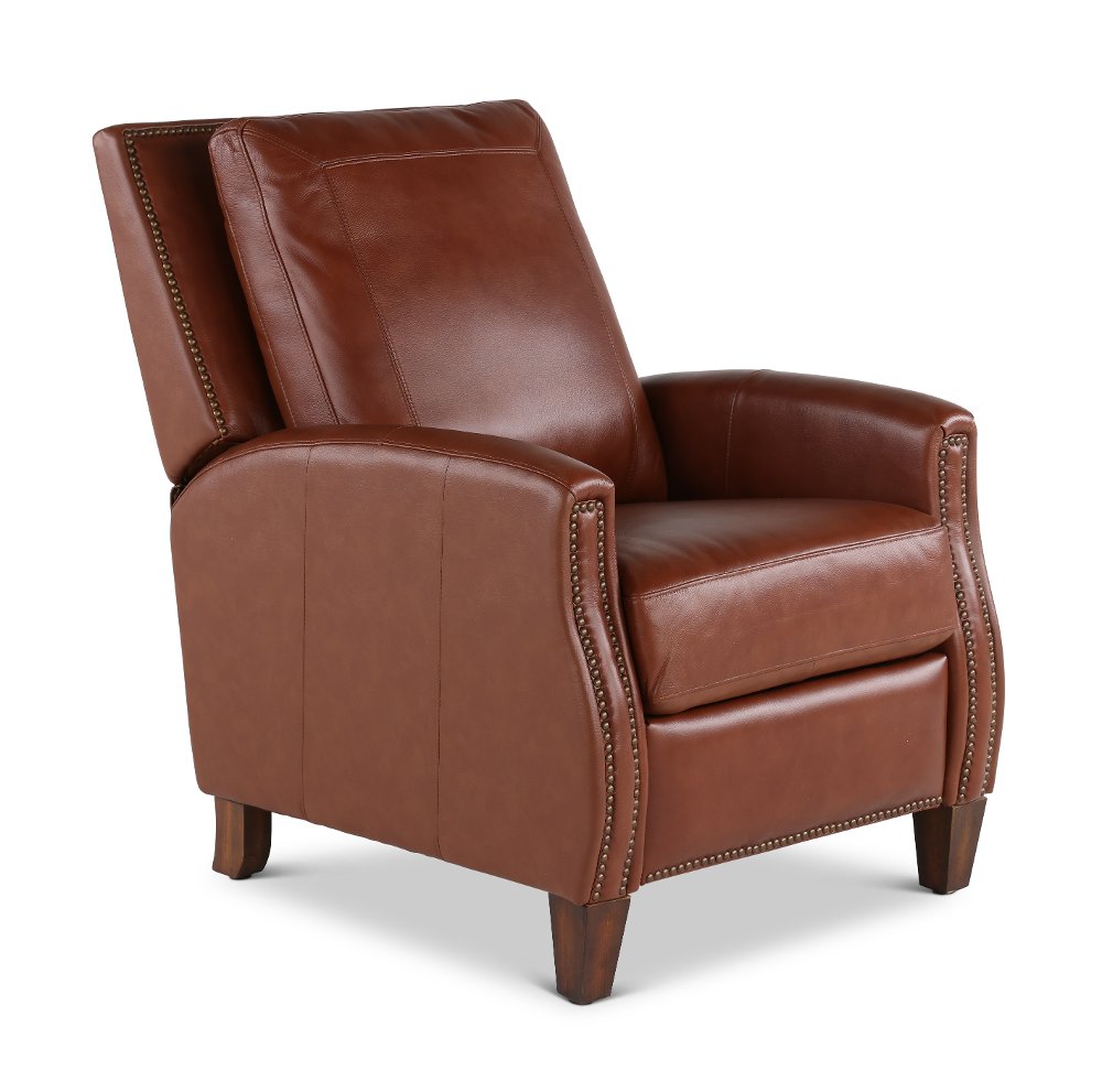 Hunter Chestnut Brown Pushback High-Leg Recliner