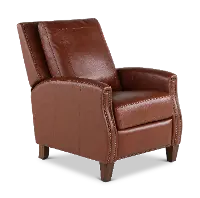 Hunter Chestnut Brown Pushback High-Leg Recliner